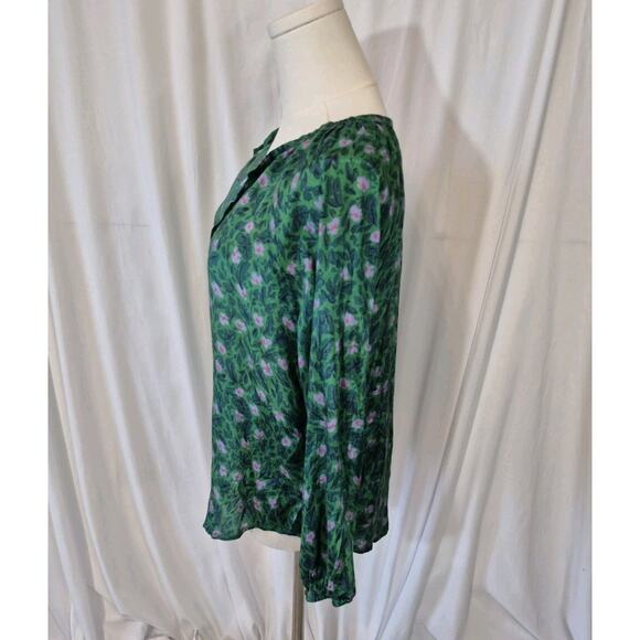 Roller Rabbit Emerald Green Purple Cello Lucy Blouse Top XS - Picture 5 of 7